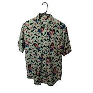 RSVLTS Shirt Mens Medium Green Saved By The Bell Kelly Kapowski 90s Roosevelts